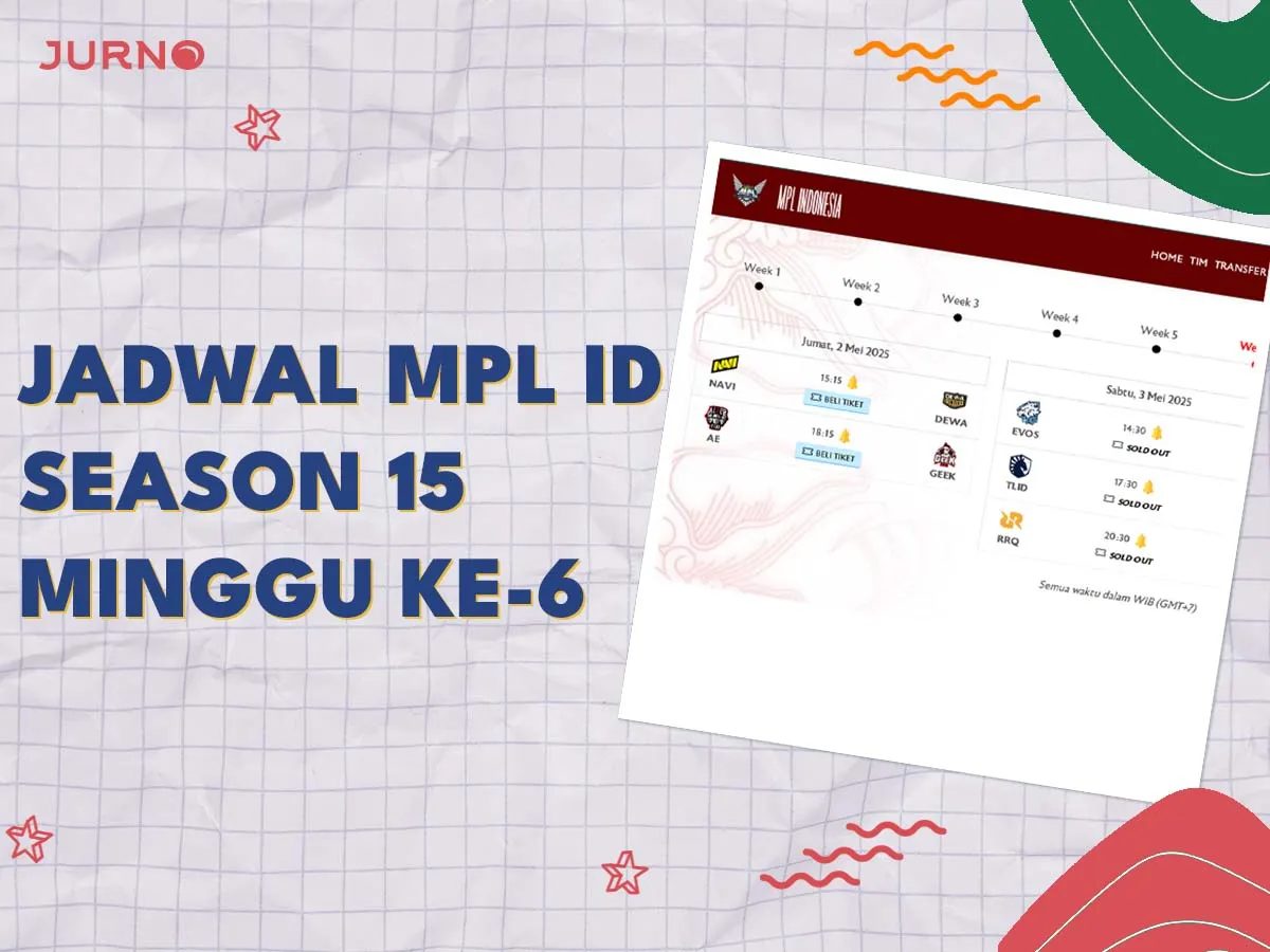 Jadwal MPL ID Season 15 Week 6 (2-4 Mei 2025) Jadwal MPL ID Season 15 Week 6 (2-4 Mei 2025)